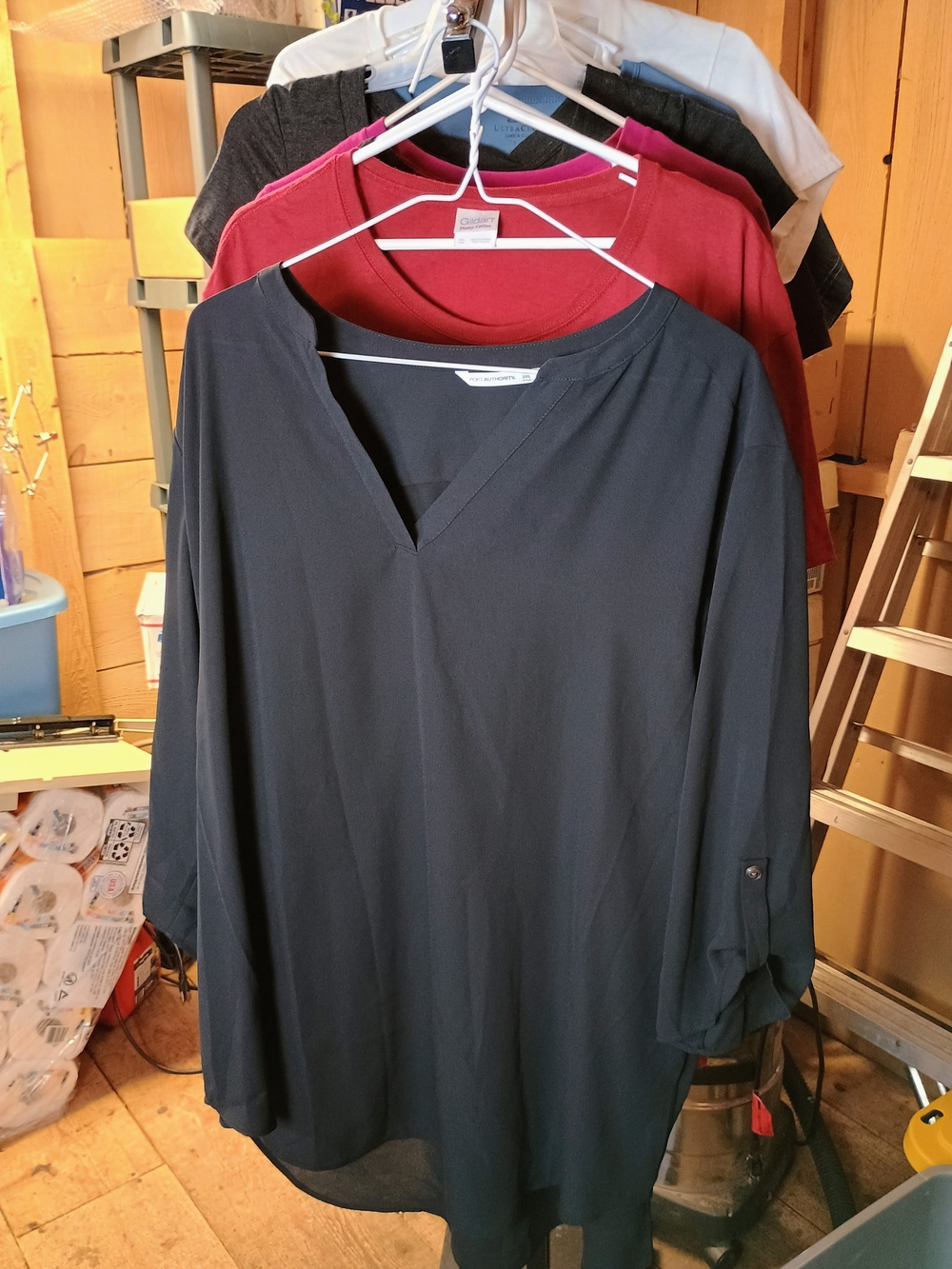 Port Authority Navy V-Neck Roll-Tab Tunic Bin 33